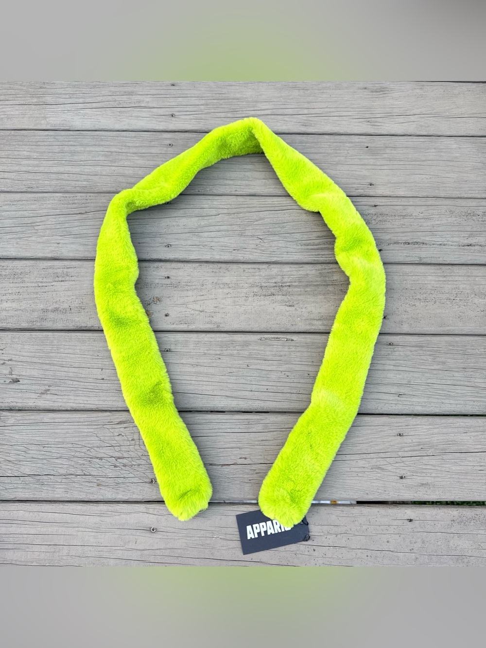 NWT Apparis neon green faux fur scarf